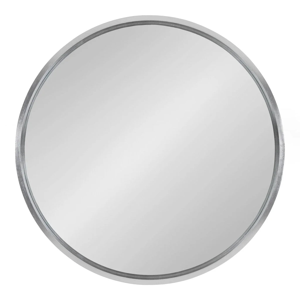 Round Wood Accent Wall Mirror, Modern Decorative Wooden Frame Mirror for Living Room, Bedroom and Entryway