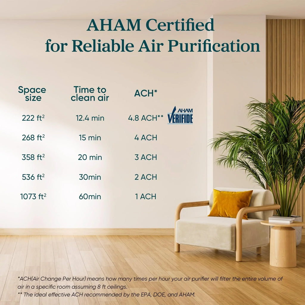 Air Purifier for Home, Compact Air Cleaner for Allergens, Dust, Pet Hair and Pet Dander