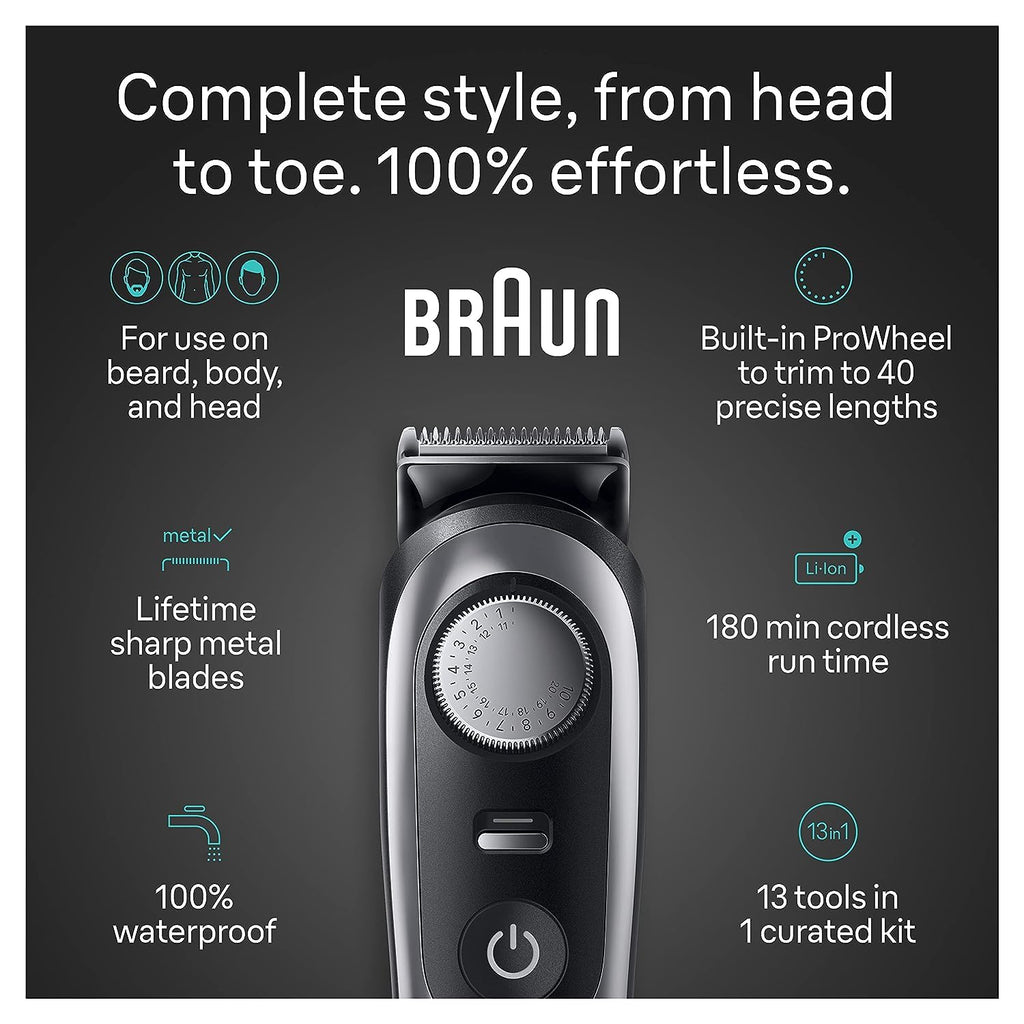 13-in-1 Men's Grooming Kit with Beard Trimmer, Hair Clipper, and Body Groomer