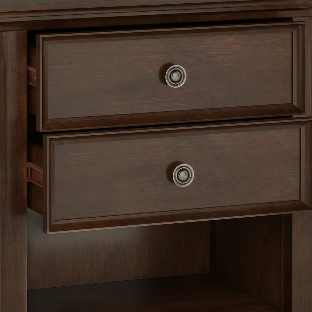 24 Inch Wide Solid Wood Nightstand, Bedside Table and Bedroom End Table