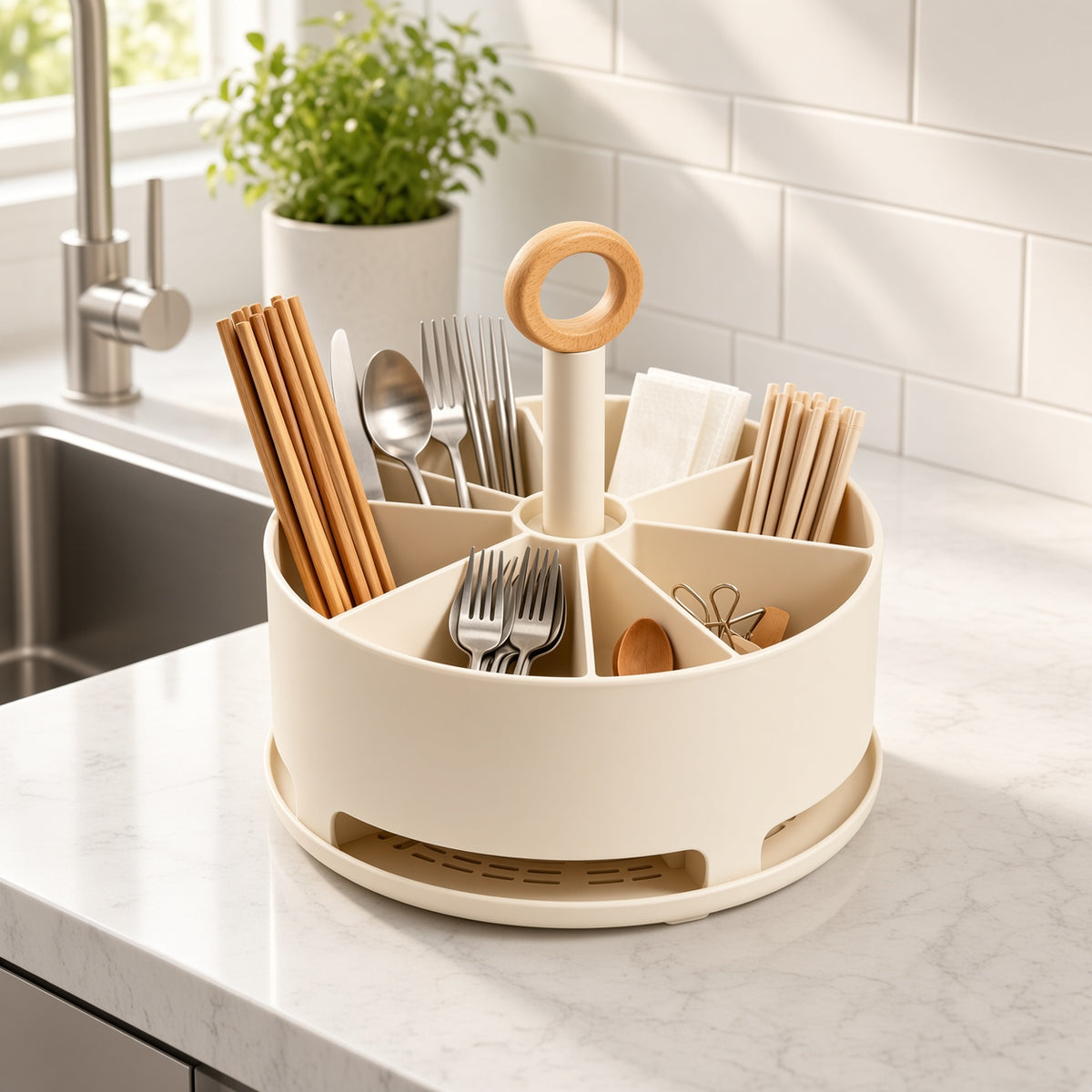 Rotatable Silverware Organizer