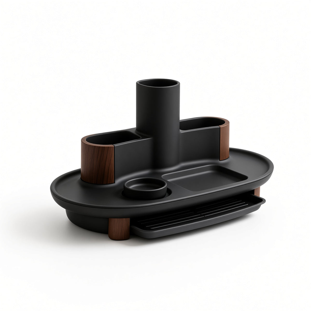 Multi-Compartment Utensil Caddy with Drain Drawer