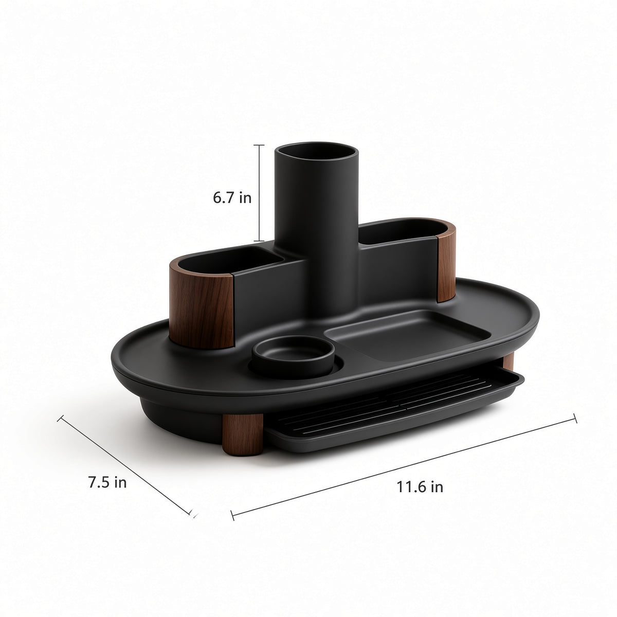 Multi-Compartment Utensil Caddy with Drain Drawer