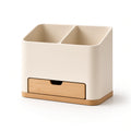 2-Compartment Silverware Holder with Bamboo Drain Drawer